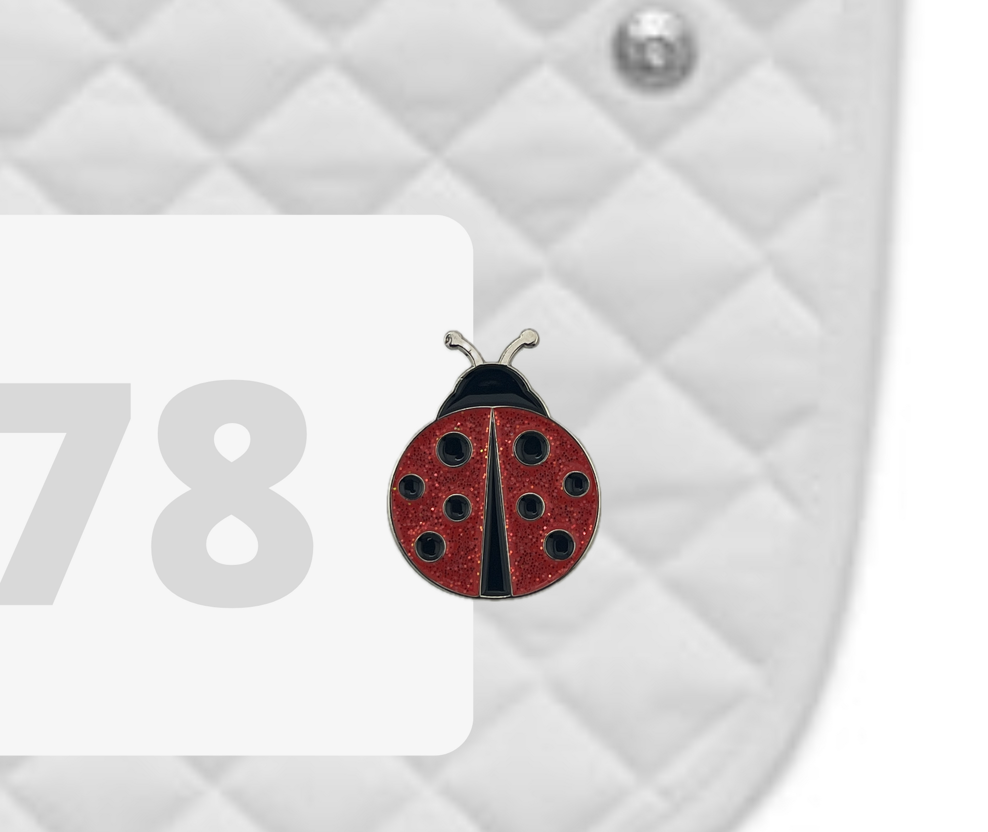 Ladybug Number Pin Charms
