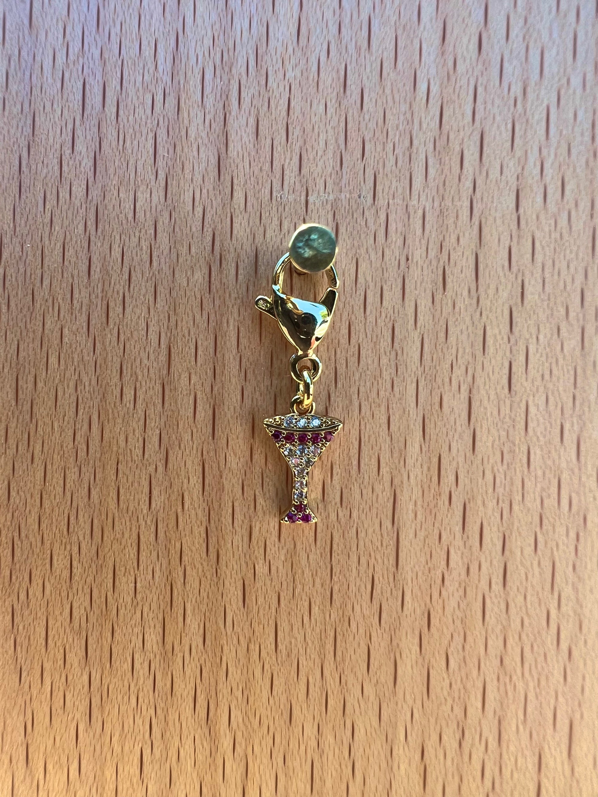 Sparkly Martini Braid Charm