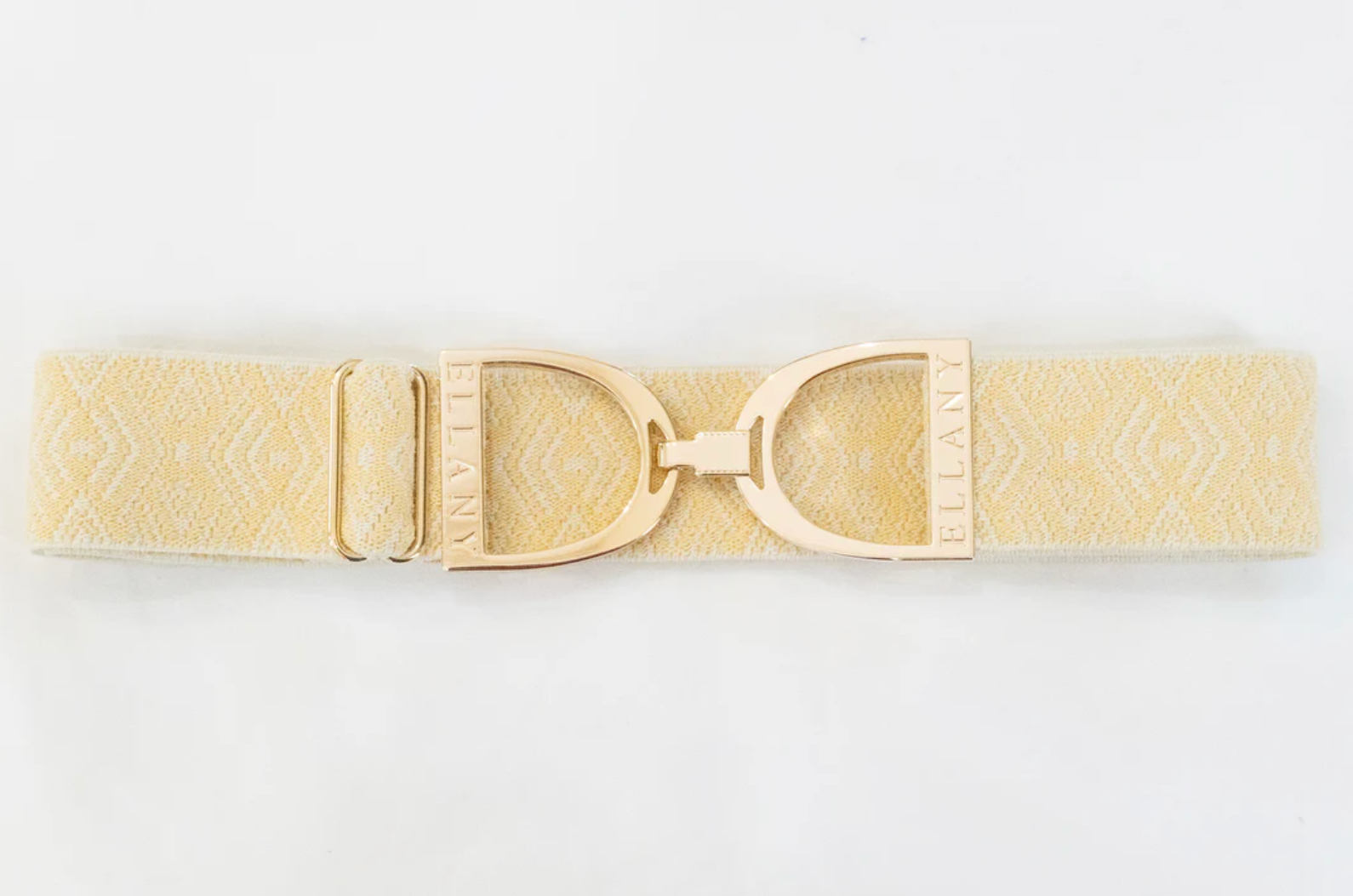 Ellany Buttercream Tribal- 1.5" Gold Stirrup Elastic Belt