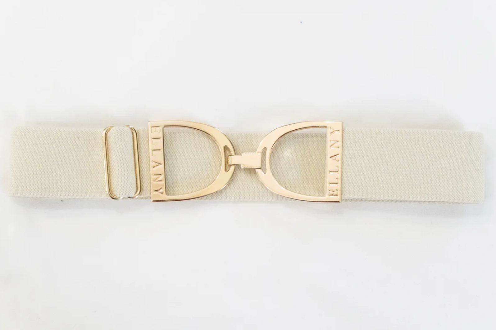 Ellany Buttercream- 1.5" Gold Stirrup Elastic Belt