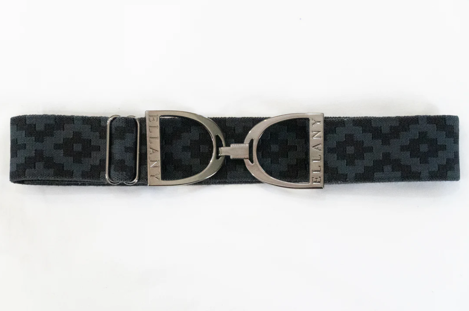 Ellany Charcoal Polo- 1.5" Gunmetal Stirrup Elastic Belt