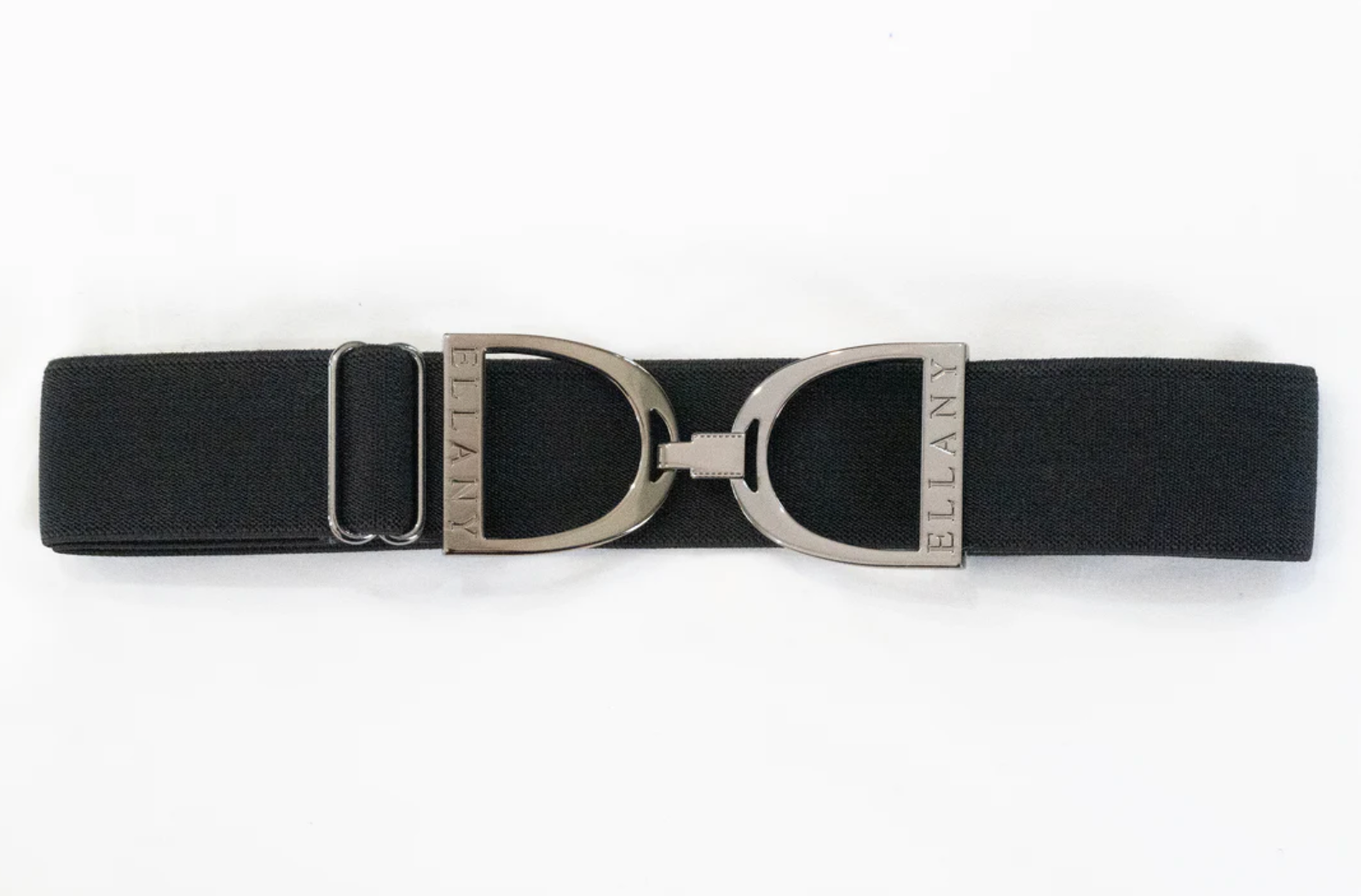 Ellany Black- 1.5" Gunmetal Stirrup Elastic Belt