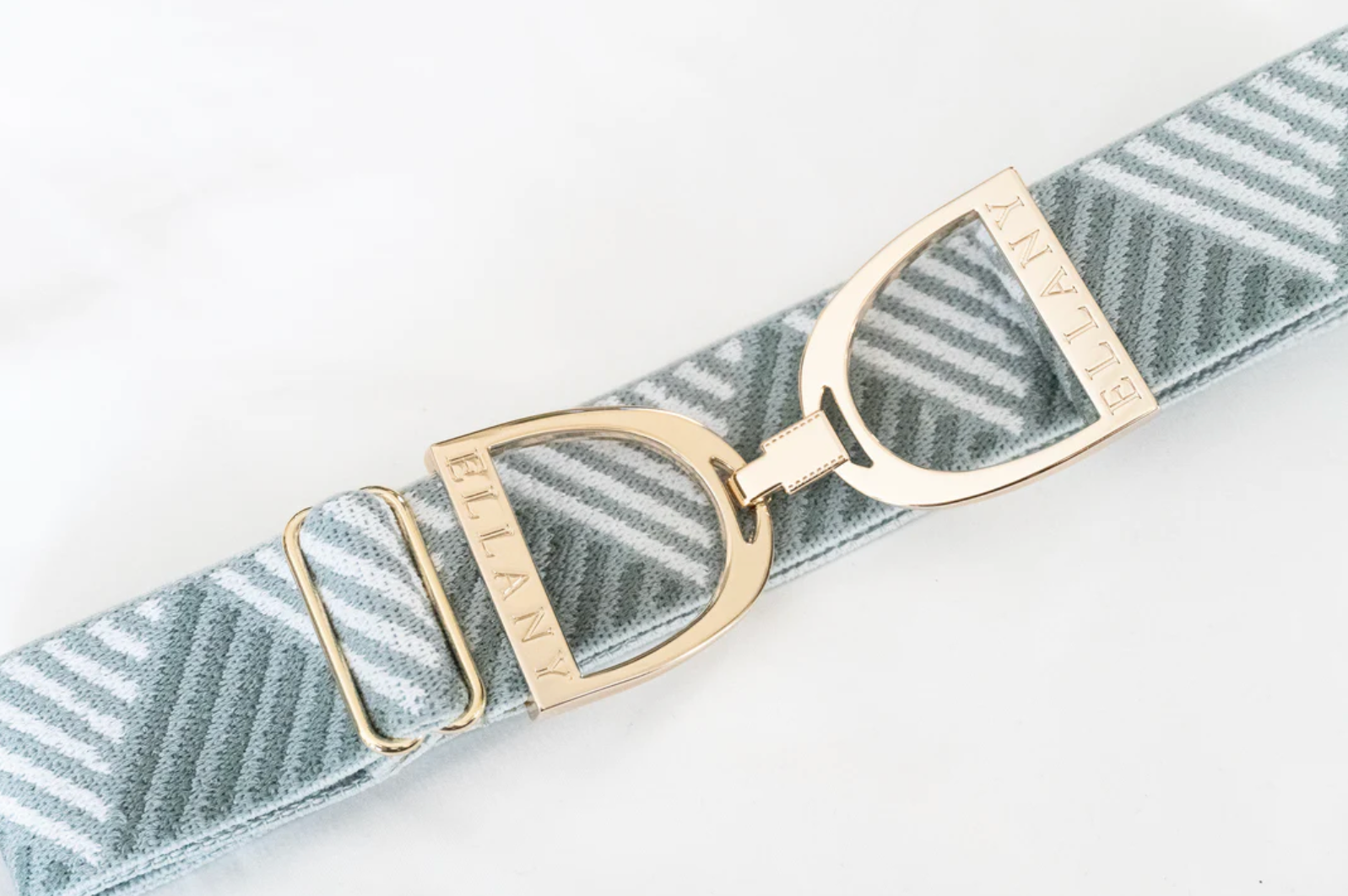 Ellany Sage Triangles- 1.5" Gold Stirrup Elastic Belt