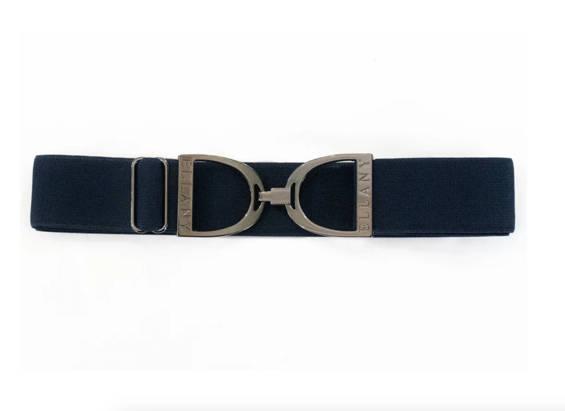 Ellany Navy- 1.5" Gunmetal Stirrup Elastic Belt