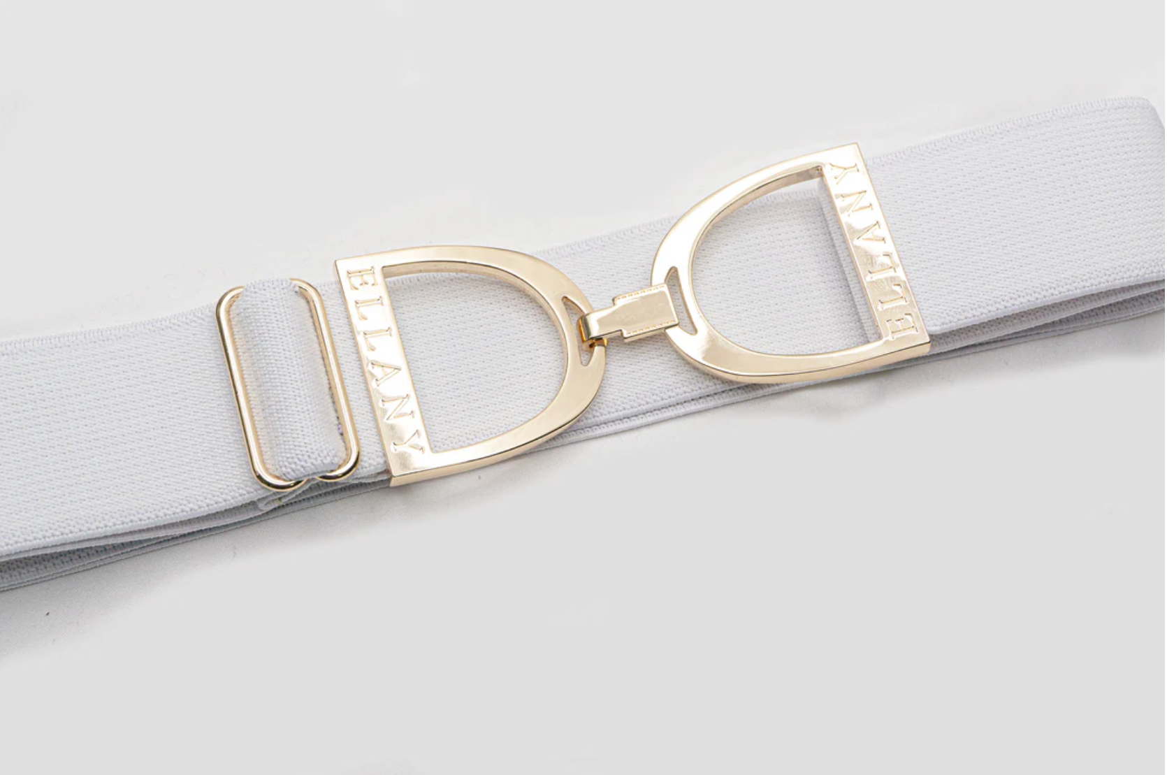 Ellany White- 1.5" Gold Stirrup Elastic Belt