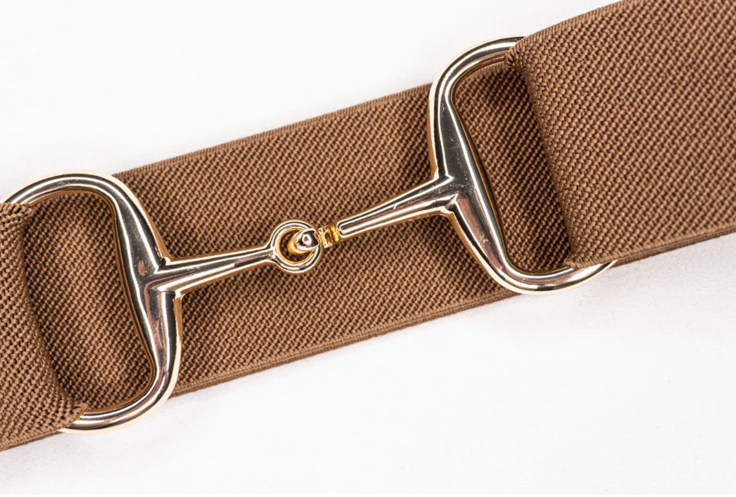 Ellany Toffee- 1.5" Gold Snaffle Elastic Belt