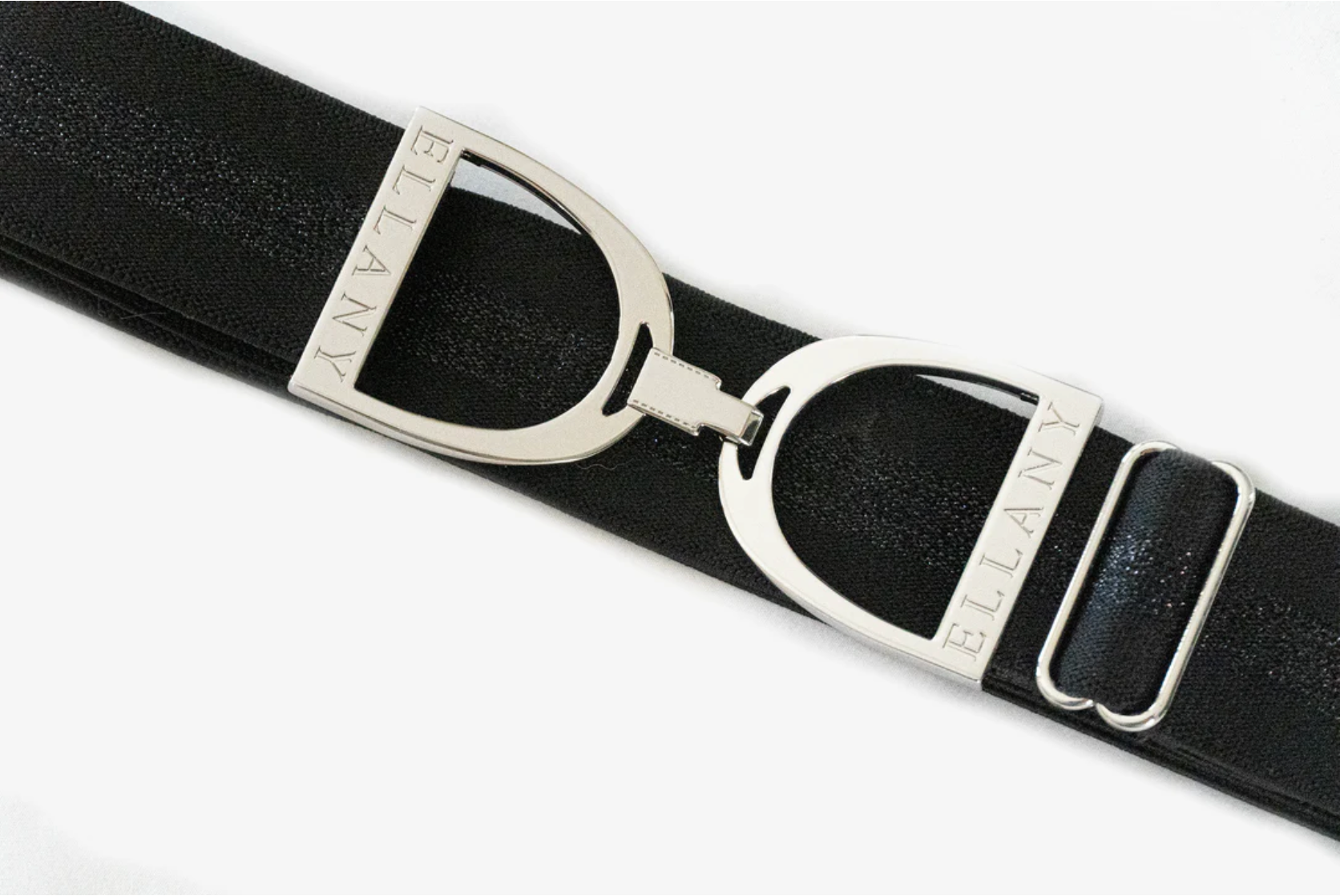 Ellany Dark Horse- 1.5" Silver Stirrup Elastic Belt