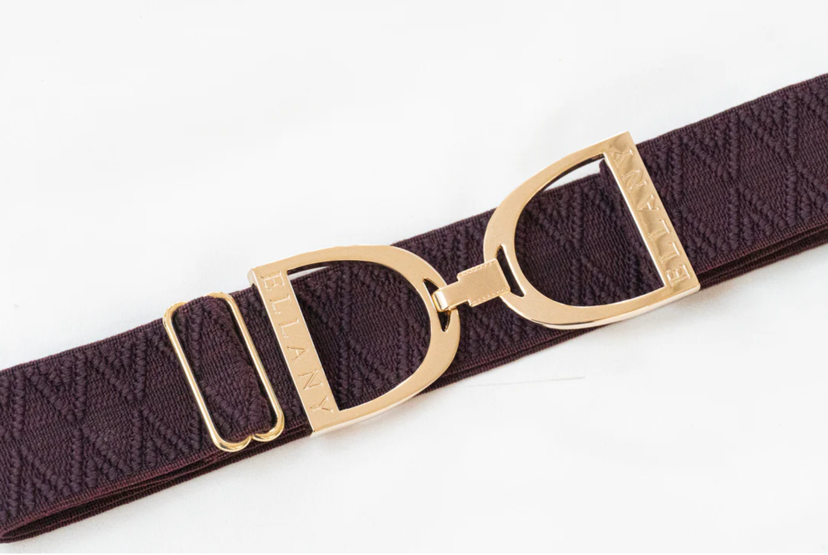 Ellany Bordeaux Dante- 1.5" Gold Stirrup Elastic Belt