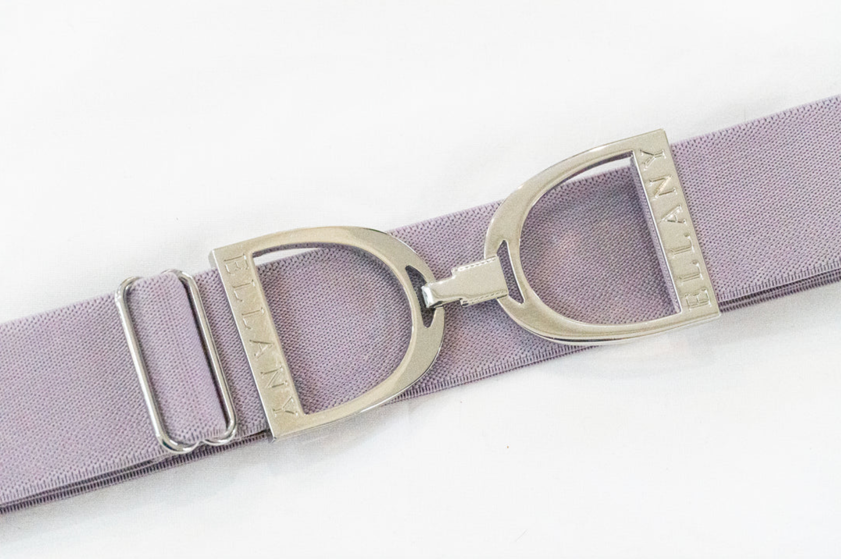 Ellany Lavender- 1.5" Silver Stirrup Elastic Belt