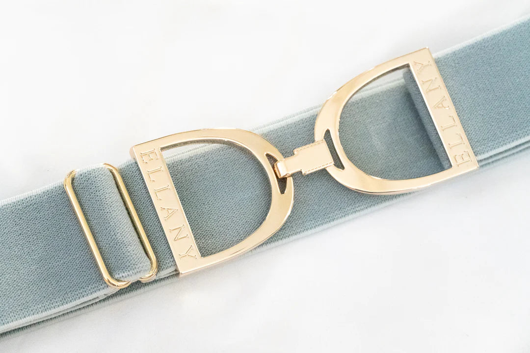 Ellany Sage Belt- 1.5" Gold Stirrup Elastic Belt